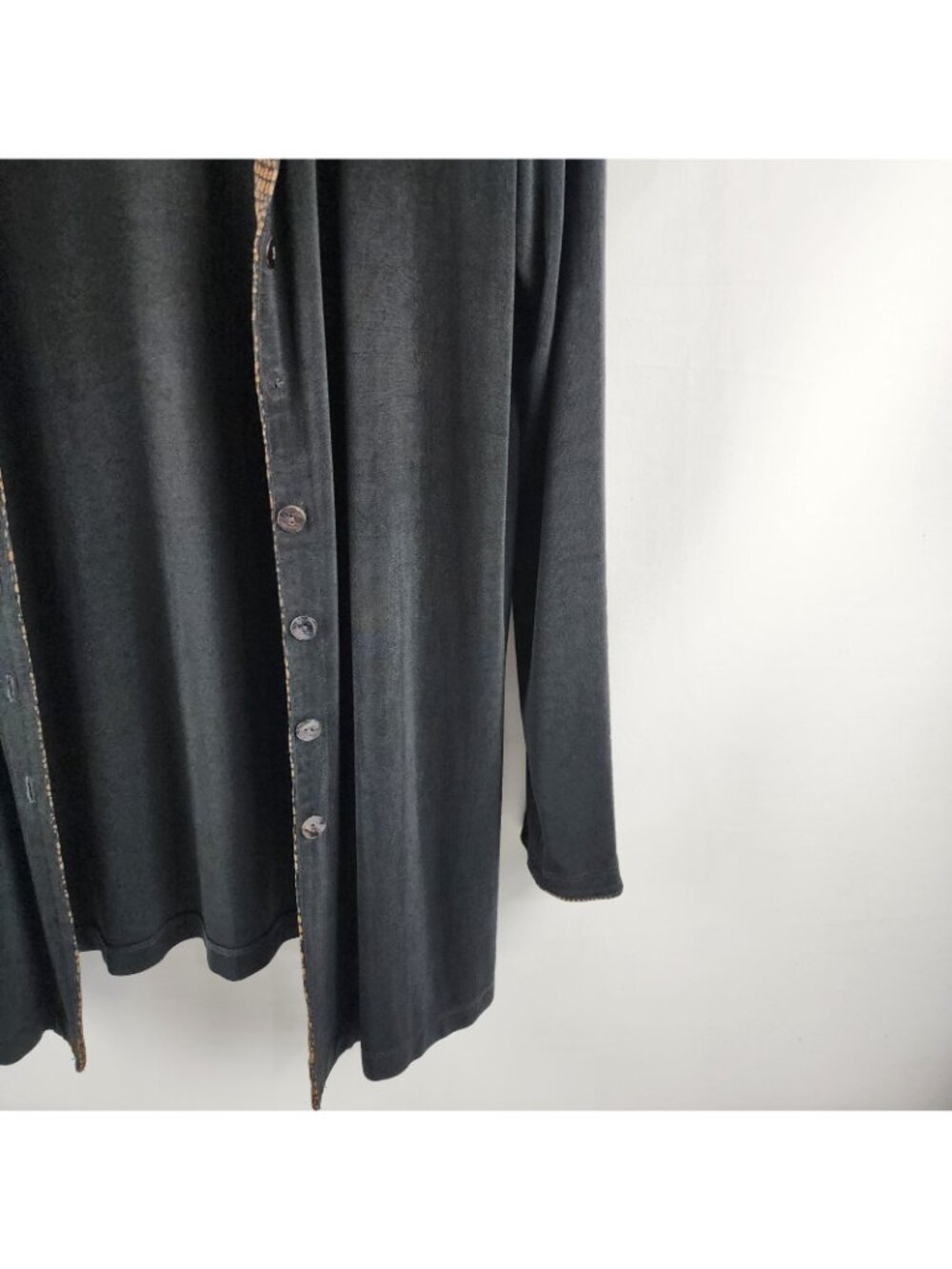 Chicos Travelers Sweater Womens Large Black Multi Front Cardigan Button Up - Picture 4 of 8